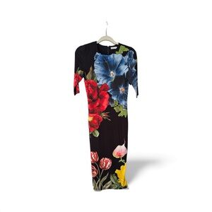Alice + Olivia Black Dress with Floral Design